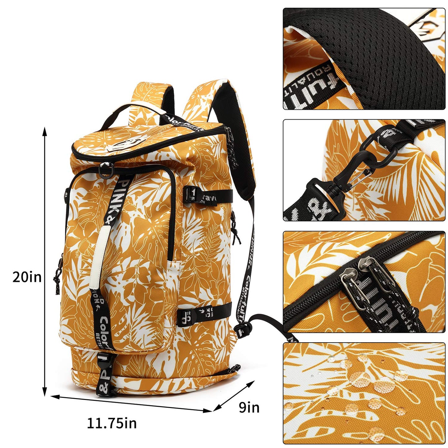 Kalesi Gym Duffle Bag Backpack 4-Way Waterproof with Shoes Compartment for travel Sport Hiking