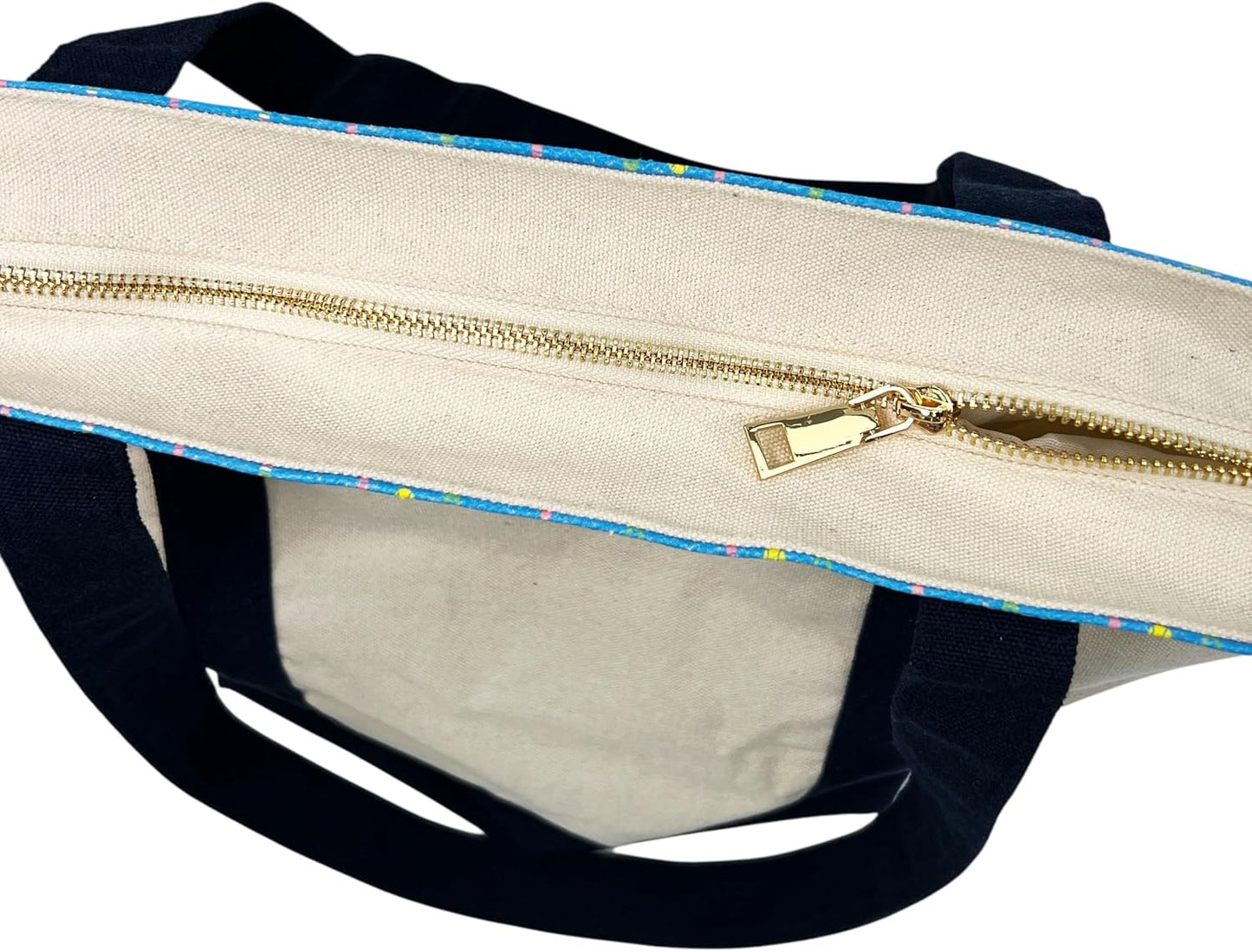 The Off-Court Pickleball Carryall Tote Bag – Stylish Canvas Tote with Blue Pattern, Zippered