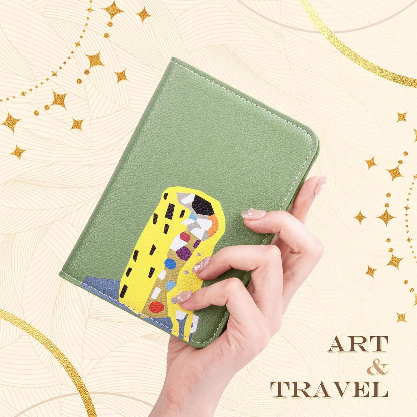 Lychii Passport Holder, Slim Passport Cover Travel Wallet with RFID Blocking, PU Leather Protector Pouch Protective Case for Passports, Boarding Pass, ID Cards