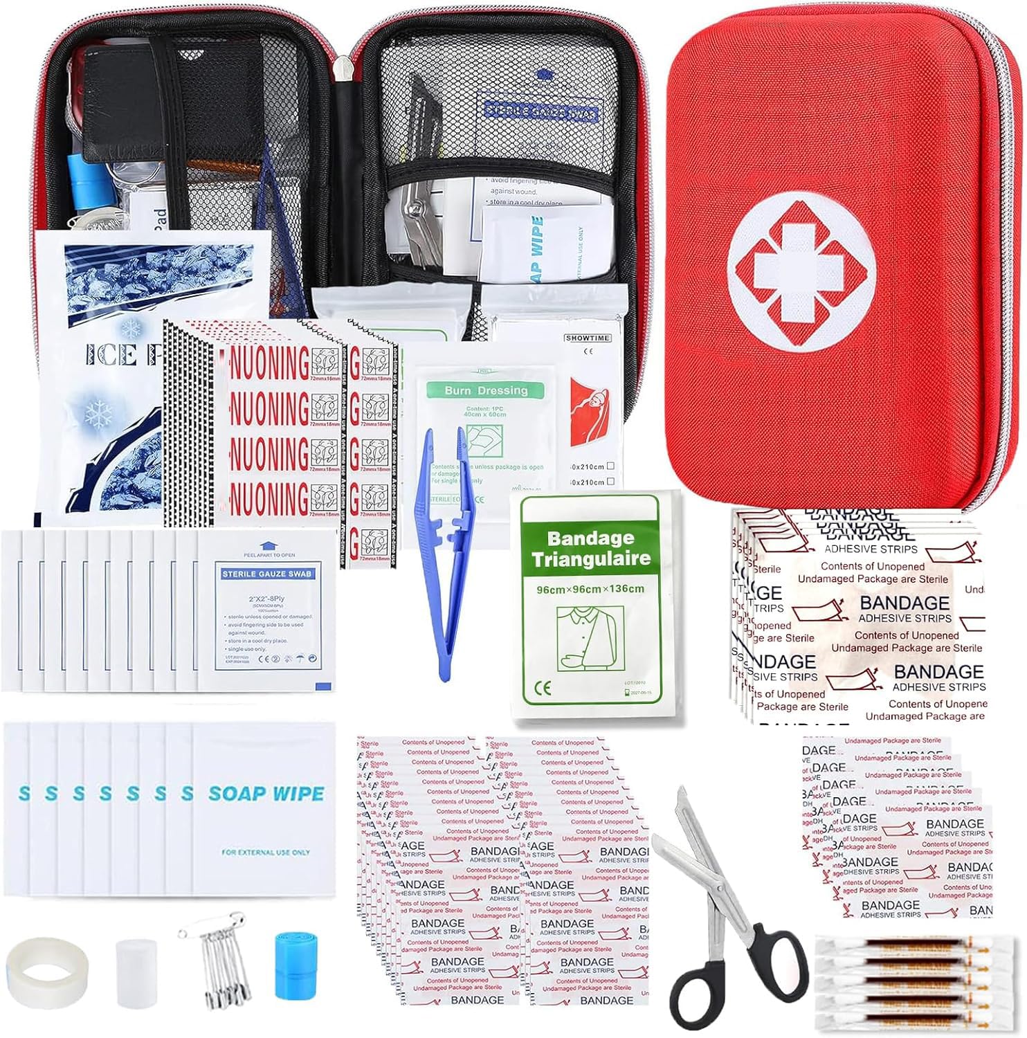 276PCS First Aid Kit Home Car Camping Hiking Emergency Supplies Small Compact Lovely Bag for School