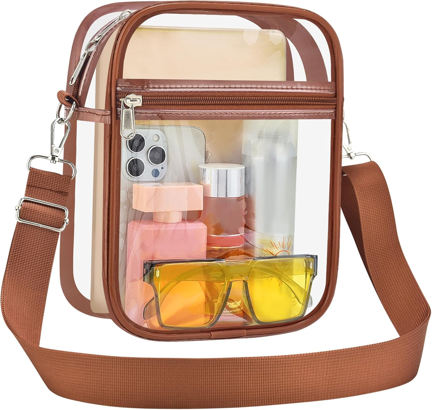 USPECLARE Clear Purse Stadium Transparent Messenger Bag Stadium Approved for Men and Women Clear CrossBody Bag