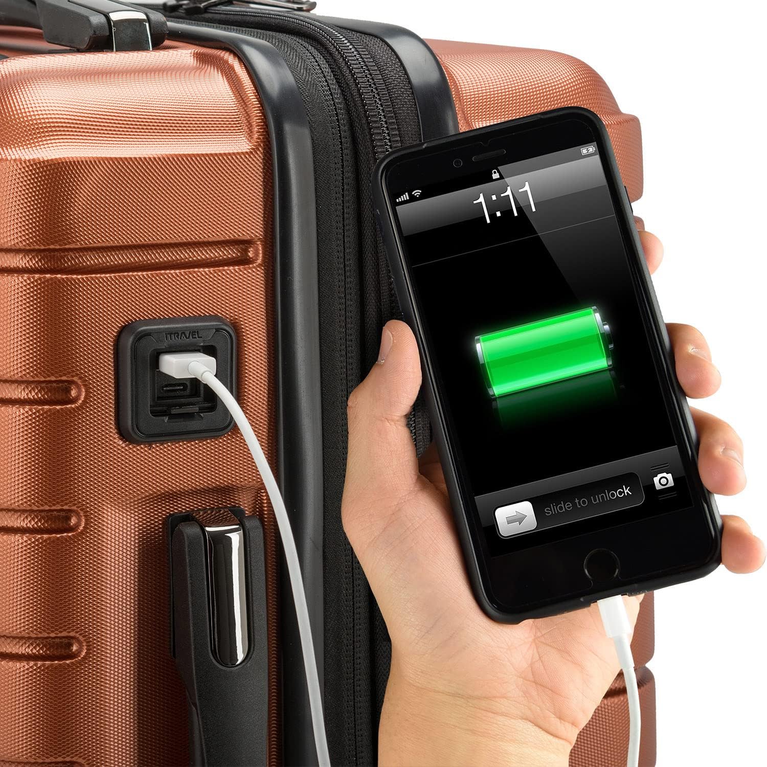 Traveler's Choice Archer Polycarbonate Hardside Luggage with Spinner Wheels, Tie Down Straps