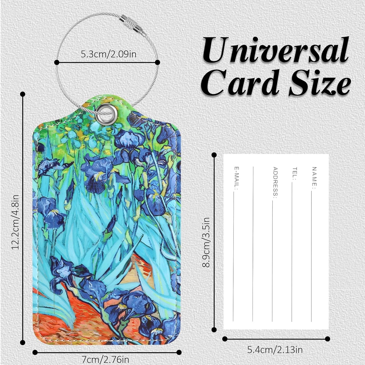 Luggage Tags for Suitcases, 2 Pack Cute PU Leather Luggage Tag TSA Approved with Stainless Steel Loop and Address Card Baggage Tag for Travel&Hotel Stays&Cruise Ships&Shipping and Mailing
