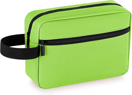 Elviros Travel Toiletry Bag for Women and Men,Lightweight Makeup Bag Hanging Dopp Kit with Shaving Compartment Cosmetic Organizer Small Tool Bag Travel Essentials,Neon Green