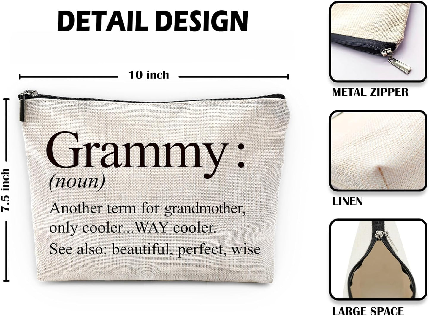 Sufamb Grammy Gifts Makeup Bag, Best Grammy Gifts for Mother's Day Birthday from Grandkids Cosmetic