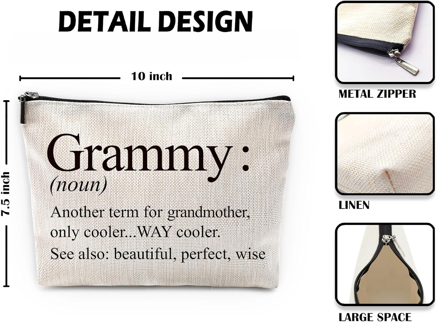 Sufamb Grammy Gifts Makeup Bag, Best Grammy Gifts for Mother's Day Birthday from Grandkids Cosmetic