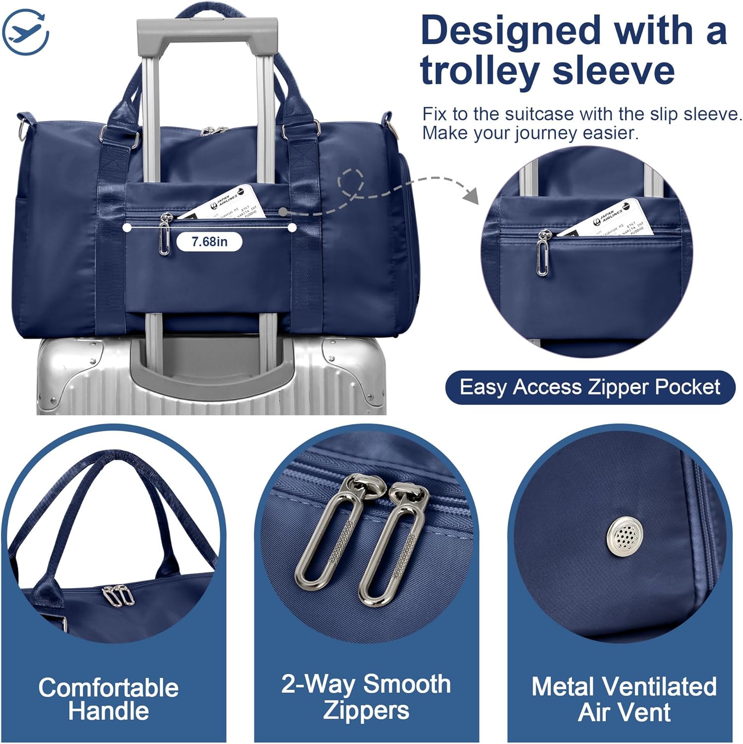 FIORETTO Womens Gym Tote Duffle Bag with Wet Pocket & Shoe Compartment, Sports Duffel Overnight