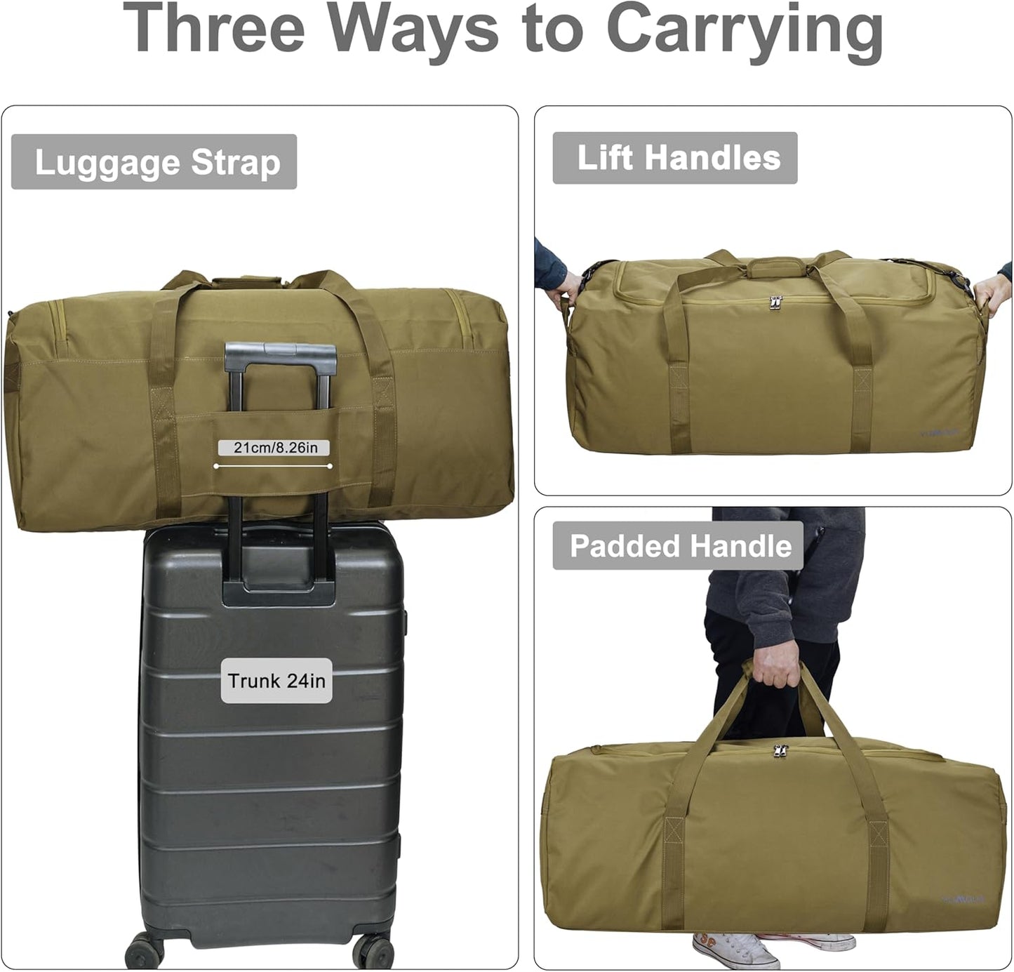 Large Duffle Bag for Travel, 100L Travel Duffel Bags for Men, 900D Polyester Water & Tear Resistant Extra Large Travel Bag Heavy Duty Moving Bags for Sport Camping Gear Holiday Christmas Decor Storage