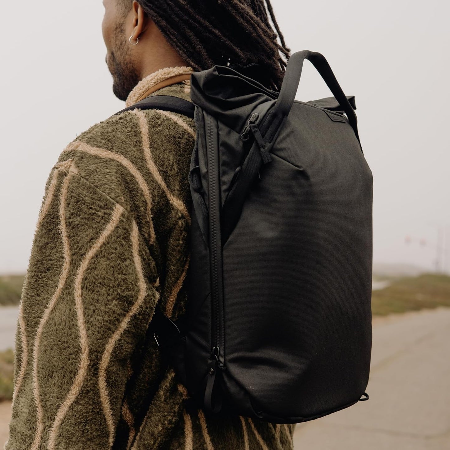 Peak Design Everyday Totepack 20L, Black, Weatherproof Shell, Top and Side Access, FlexFold Dividers, Laptop Sleeve, Internal Pockets, Backpack or Hand Carry, Versatile Tote Bag for Women and Men