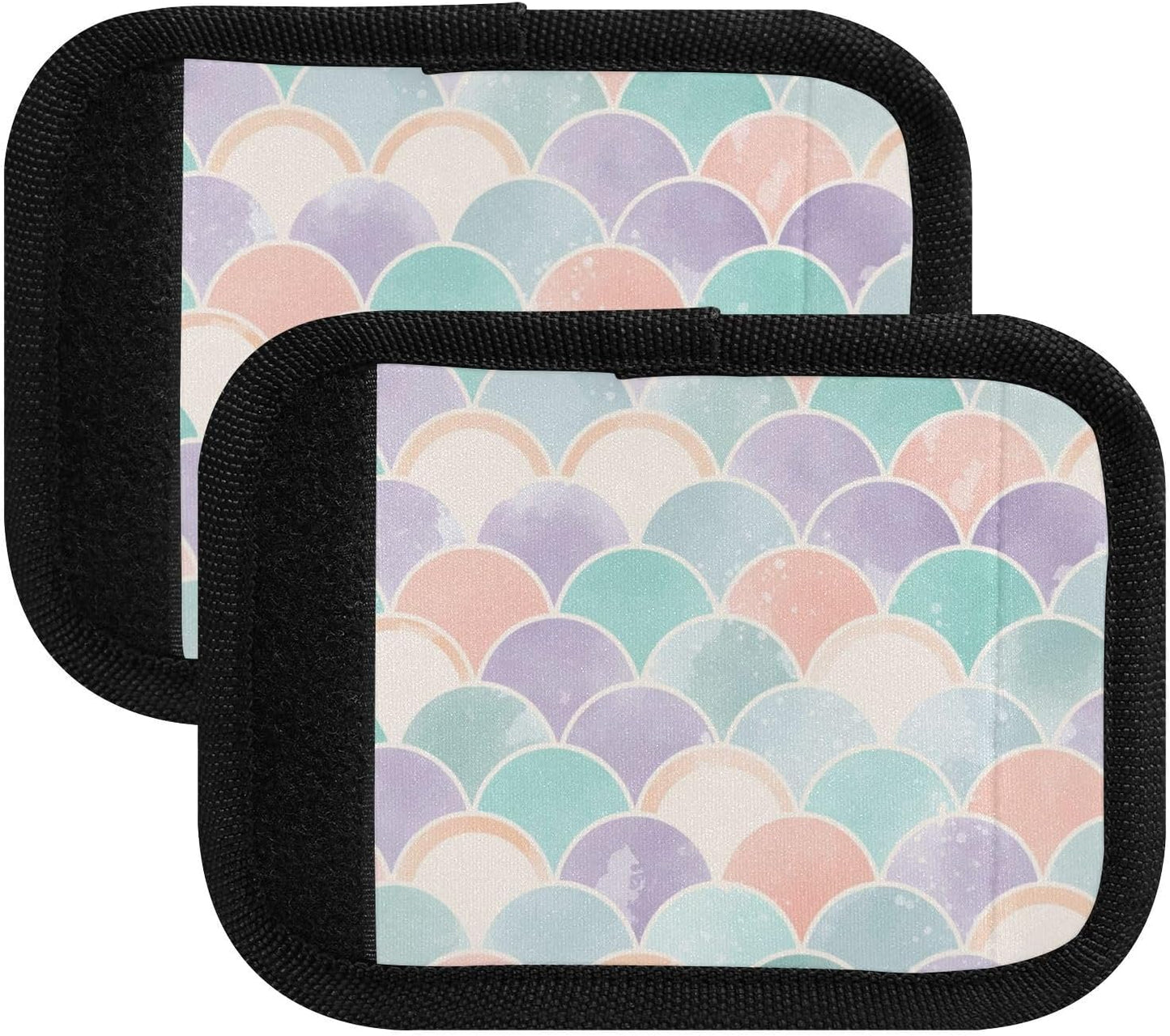 4 PC Luggage Handle Wrap Luggage Handle Covers Tags for Suitcase Bags Travel Luggage Handle Identifier Gripper Watercolor Geometric