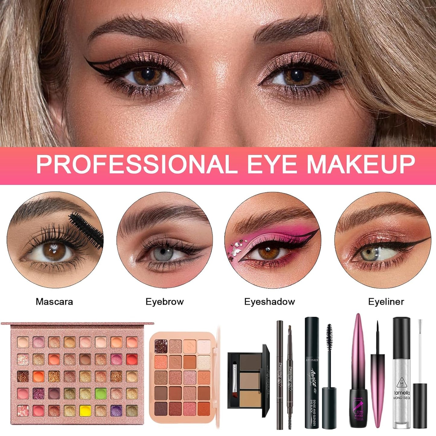 All in One Makeup Kit for Women Full Kit, Professional Travel Makeup Kit for Women & Teens