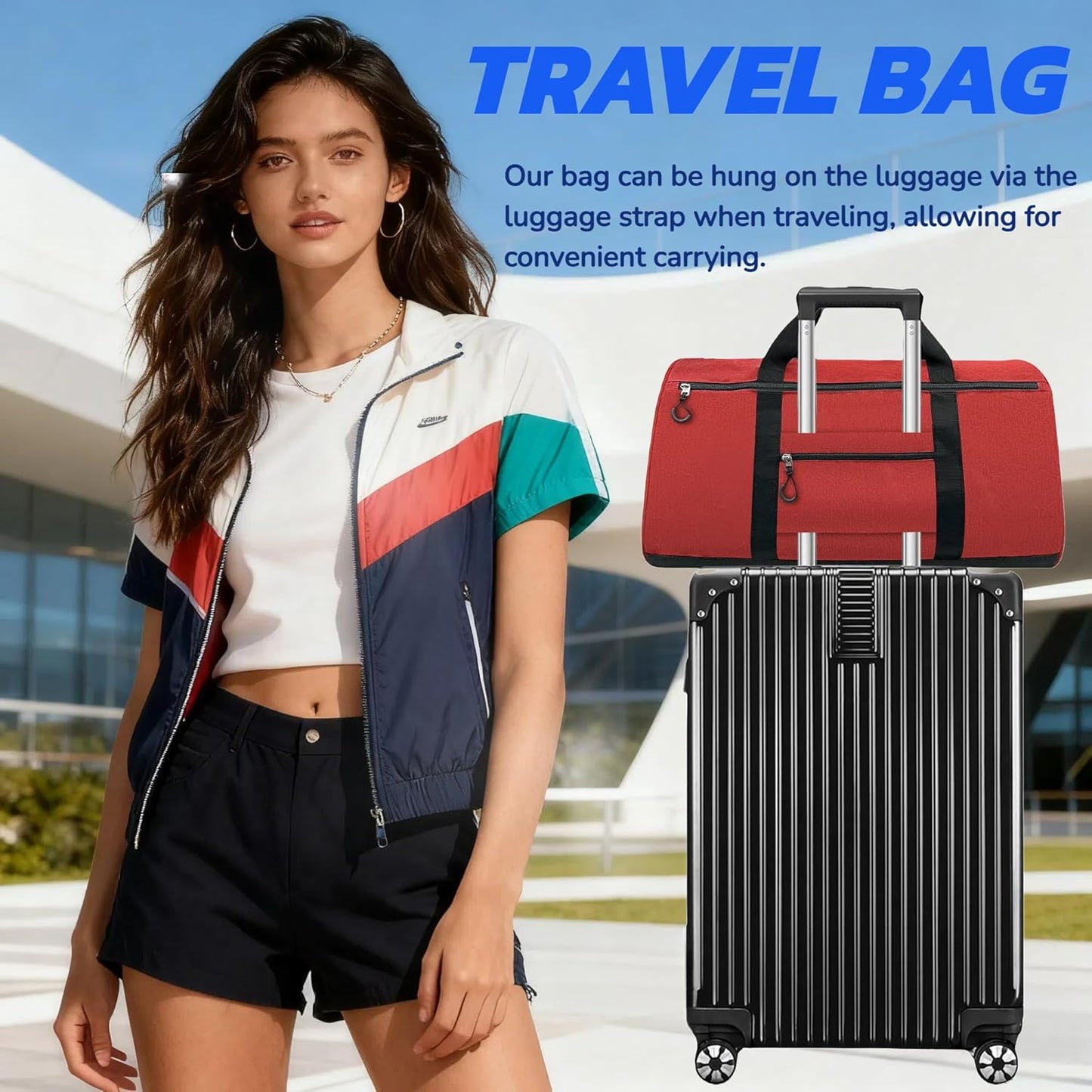 Gym Duffle Bag for Men & Women Water-Resistant-Sports Travel Bag with Ventilated Shoe Compartment &