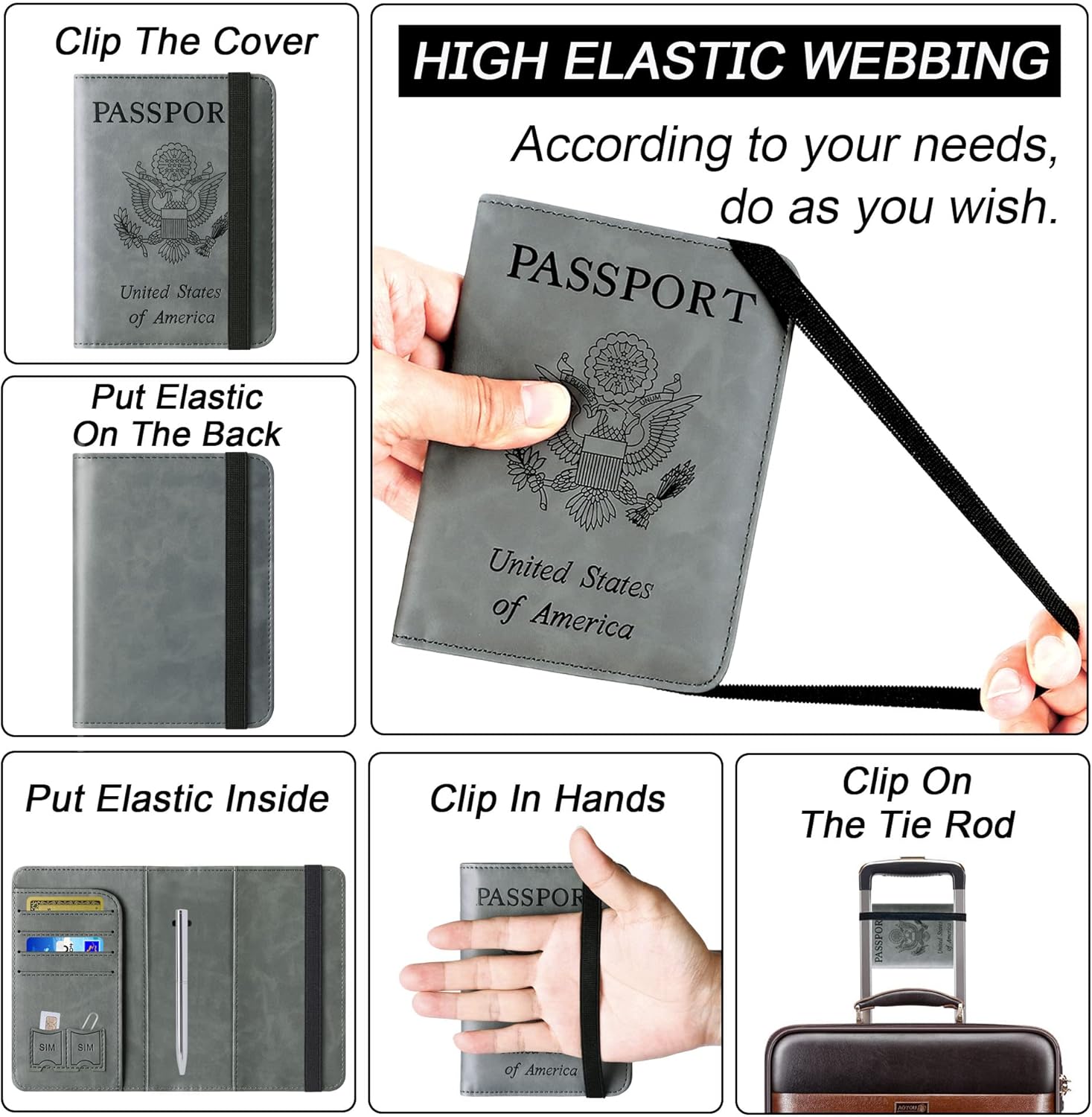 Passport Holder Cover Wallet Travel Essentials Leather Rfid Blocking Case Vacation Luggage Must