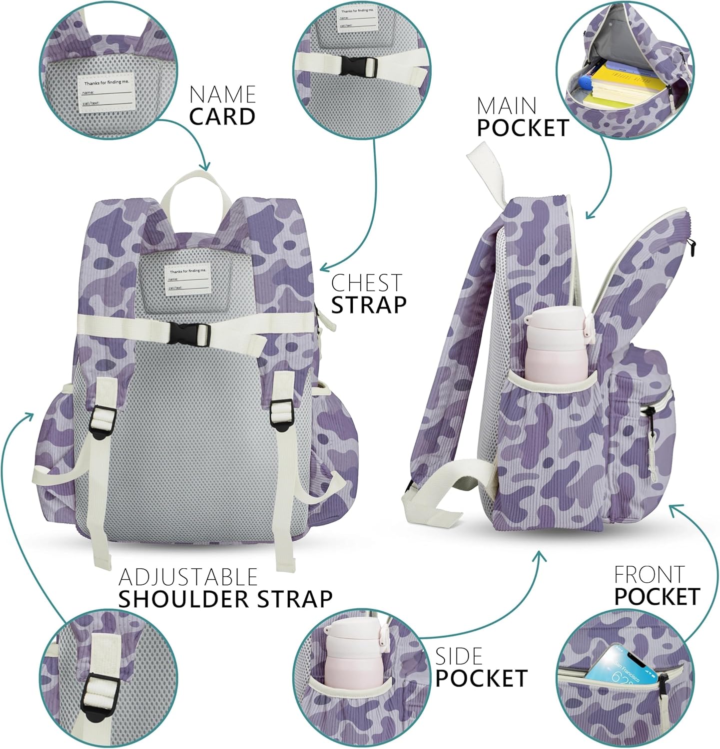 Corduroy Toddler Backpack for Girls 2-5: Preschool Backpack for Girls
