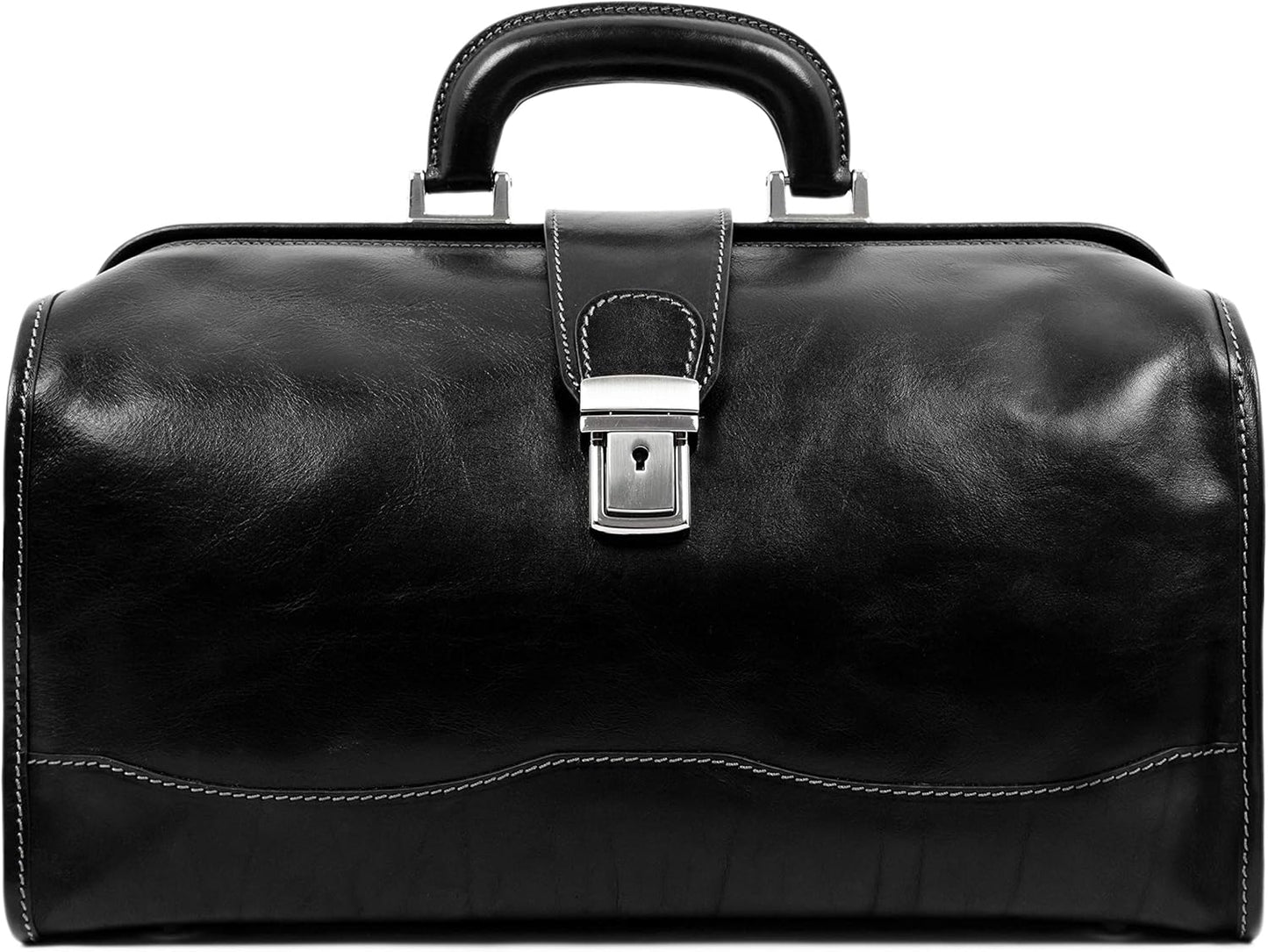 Time Resistance Leather Doctor Bag - Italian Handmade Medical Bag - Vintage Style Handbag - Real Leather Briefcase