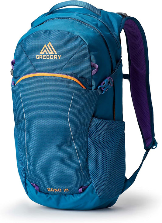 Gregory Nano 18L Unisex Day Hiking/Commuter/Active Travel Backpack, Breathable Backpanel, Hydration Port, One Size Fits All, Icon Teal