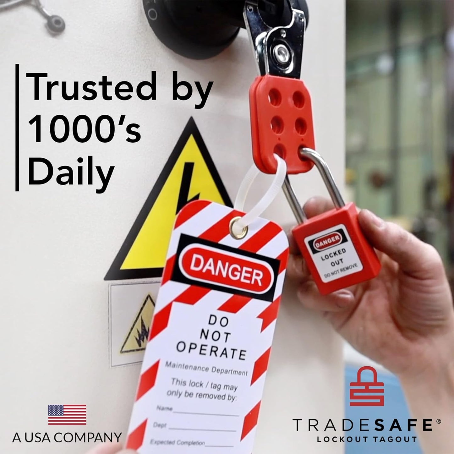 TRADESAFE Lockout Tagout Locks Set, 7 Red Keyed Alike Unlimited Grouping Safety Padlocks, 2 Keys Per Lock, OSHA Compliant Loto Locks for Lock Out Tag Out Kits