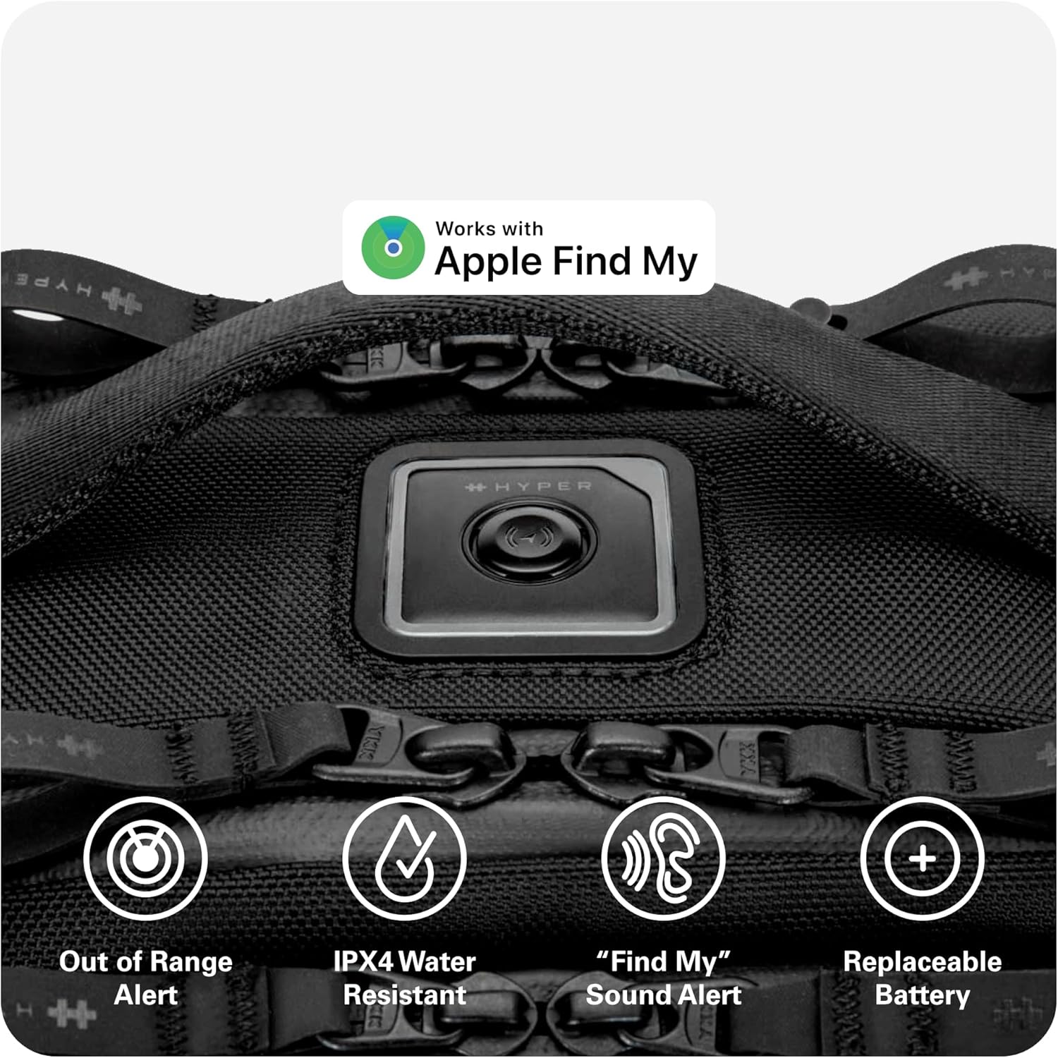 HyperPack Pro 22L Slim Travel Backpack with 'Find My' Compatibility - Fits up to 16” Laptop. Anti