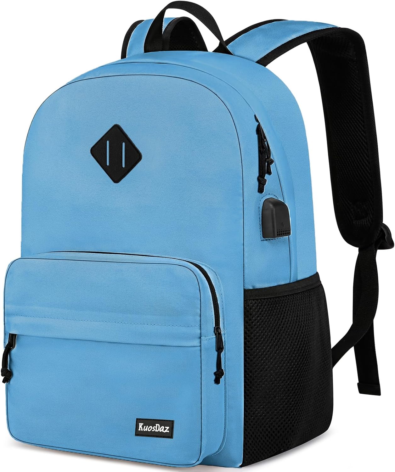 Backpack for School Teens Boys Girls, Lightweight Casual Backpacks for Men and Women, Classic Basic Water Resistant Casual Daypack, 15.6 Inch Laptop Bookbag for College High School, Light Blue