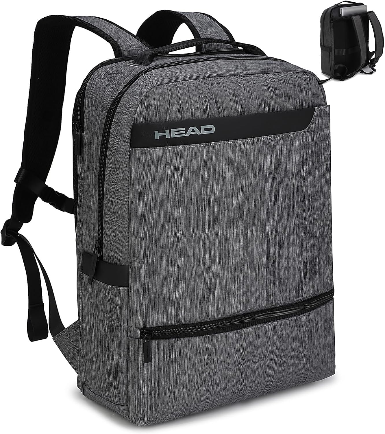 HEAD Waterproof Laptop Backpack for Men with Trolley Sleeve, Business Laptop Backpacks Fits 17.3 inch Notebook, Large Travel Backpack for Work/Commute/College