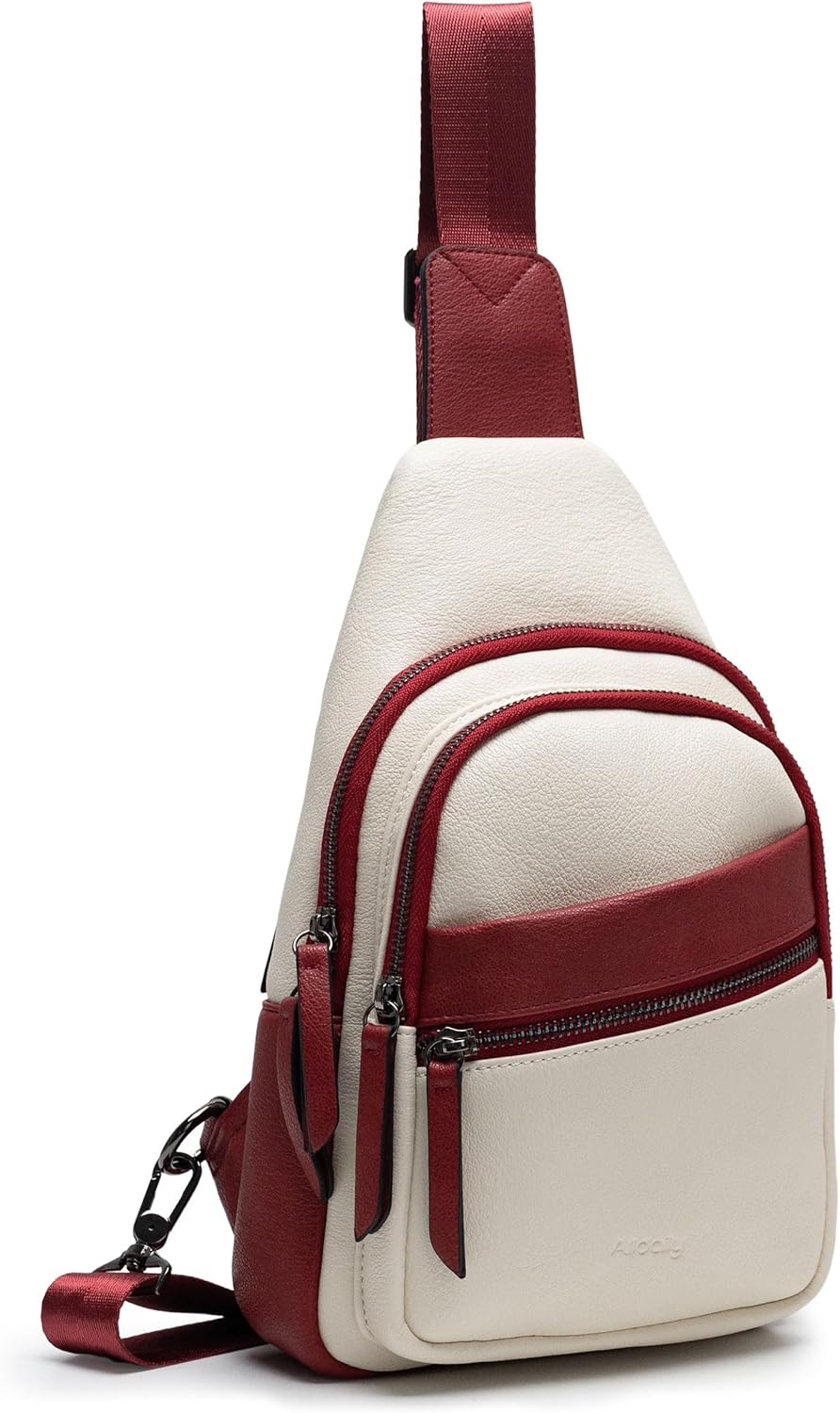 Alldaily Large Sling Bag for Women Crossbody Purse Leather Fashionable Trendy Chest Bag for Travel