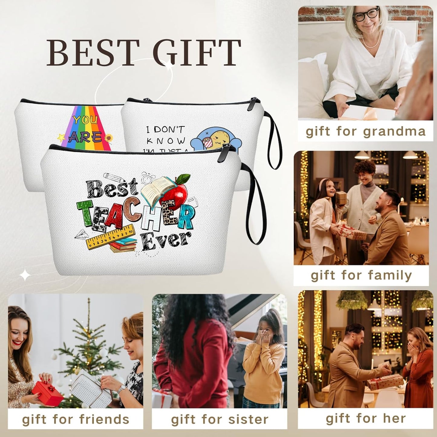 Teacher Appreciation Graduation Gifts for Women New Daycare Future Teacher Unique Small Makeup Cosmetic Bag