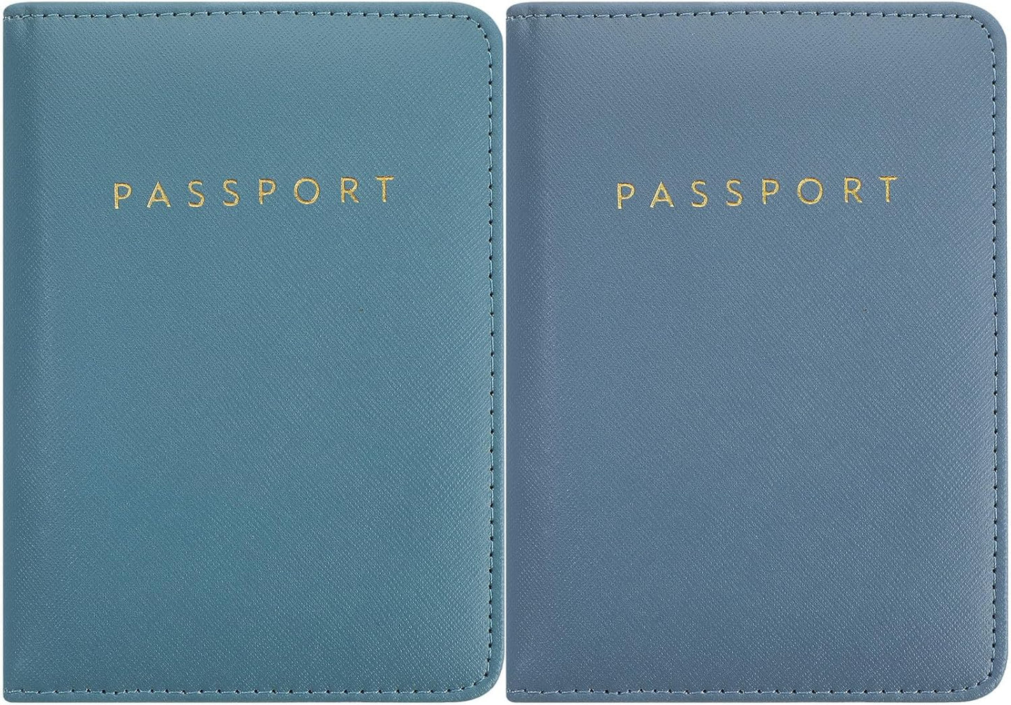 Frienda 2 Pieces Bridal Passport Covers Holder Waterproof Leather Holder Covers Travel Wallet Passport Case for Women and Men