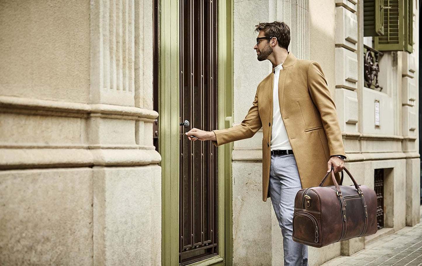 Leather Duffel Bag for Men & Women Travel, Weekend, Overnight, Gym Bag