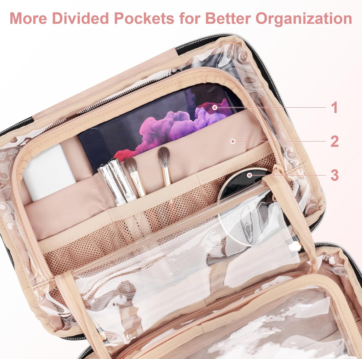 Everfun Hanging Travel Toiletry Bag for Women Traveling With Leakproof Compartment Makeup Cosmetic