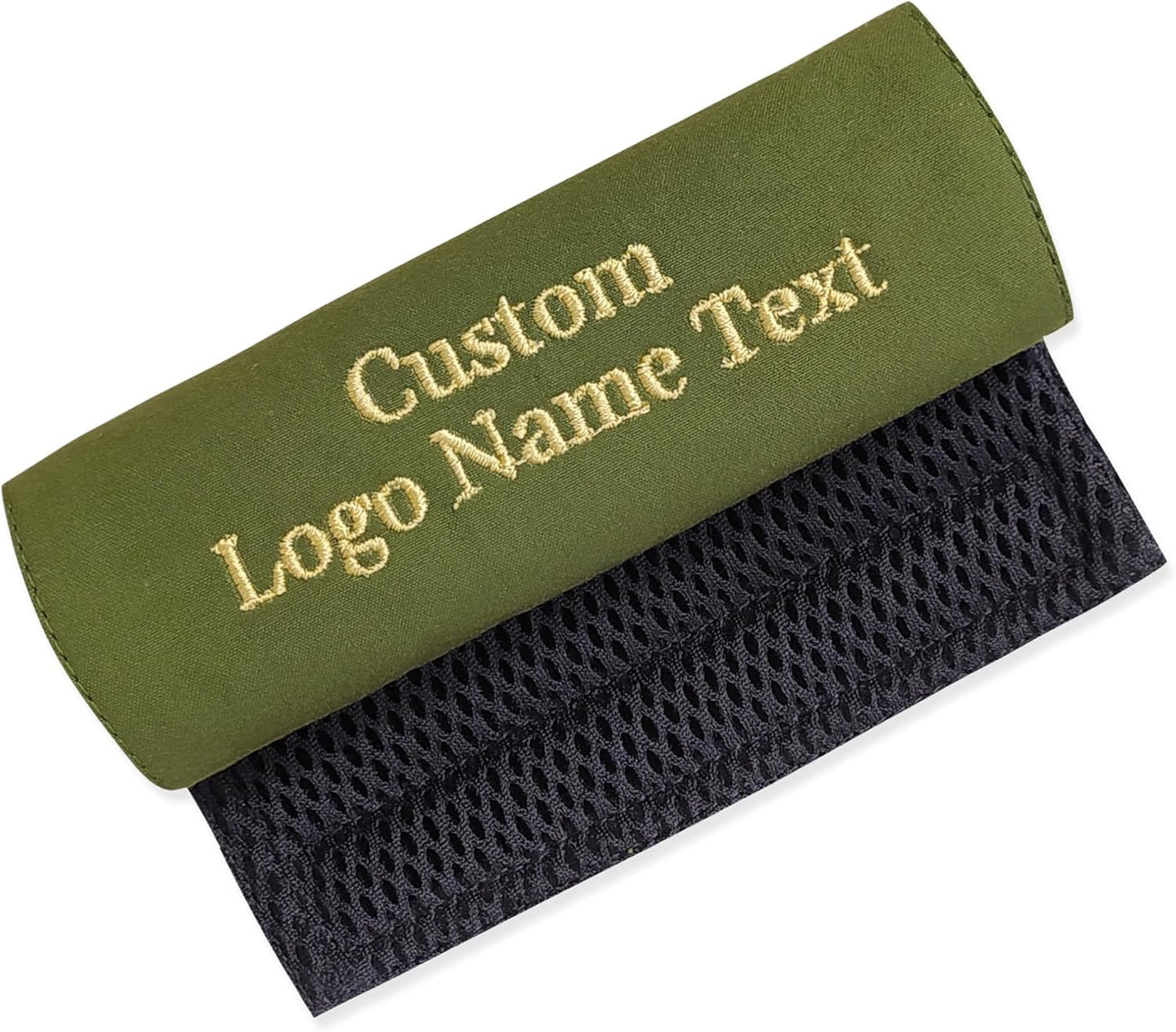 Personalized Luggage Handle Wrap Finder | Custom Embroidered Icon Monograms or Short Text ID Tag | Cover Identifier Marker for Suitcase or Bag | Grips Accessories for Travel by ACORD EU (Leaf Green)