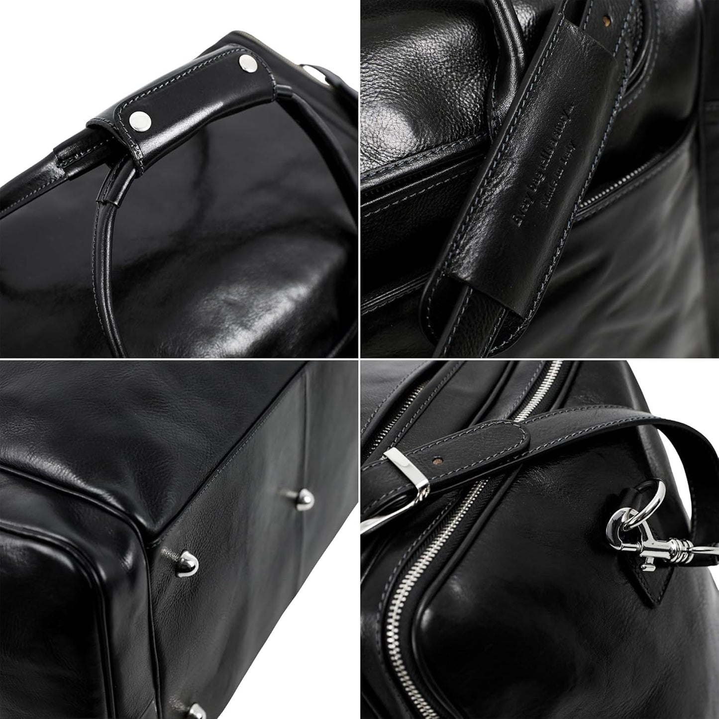 Leather Duffel Bag Weekend Bag Gym Large Travel Bag - Time Resistance