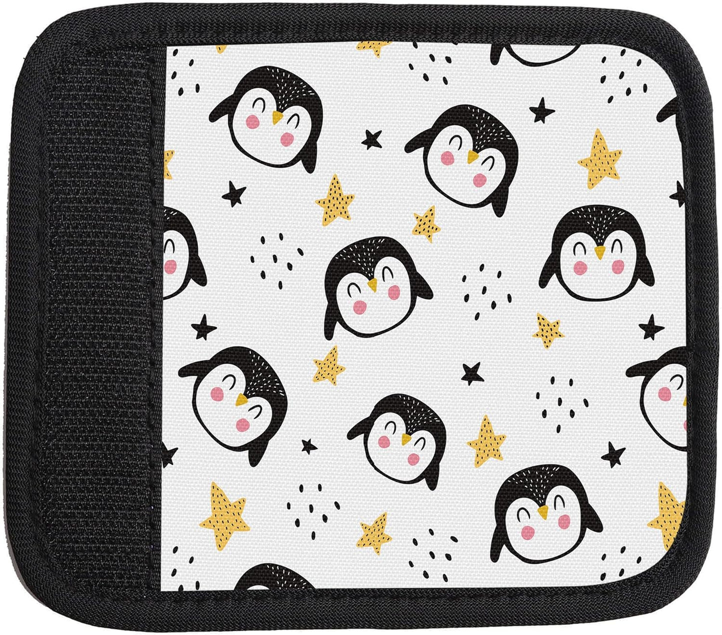 2 Pack Luggage Handle Wrap Travel Tags - Set of Luggage Tags for Suitcases, Identifiers, Marker, and Handle Covers - Cruise Accessories and Travel Gifts（Cute Penguin