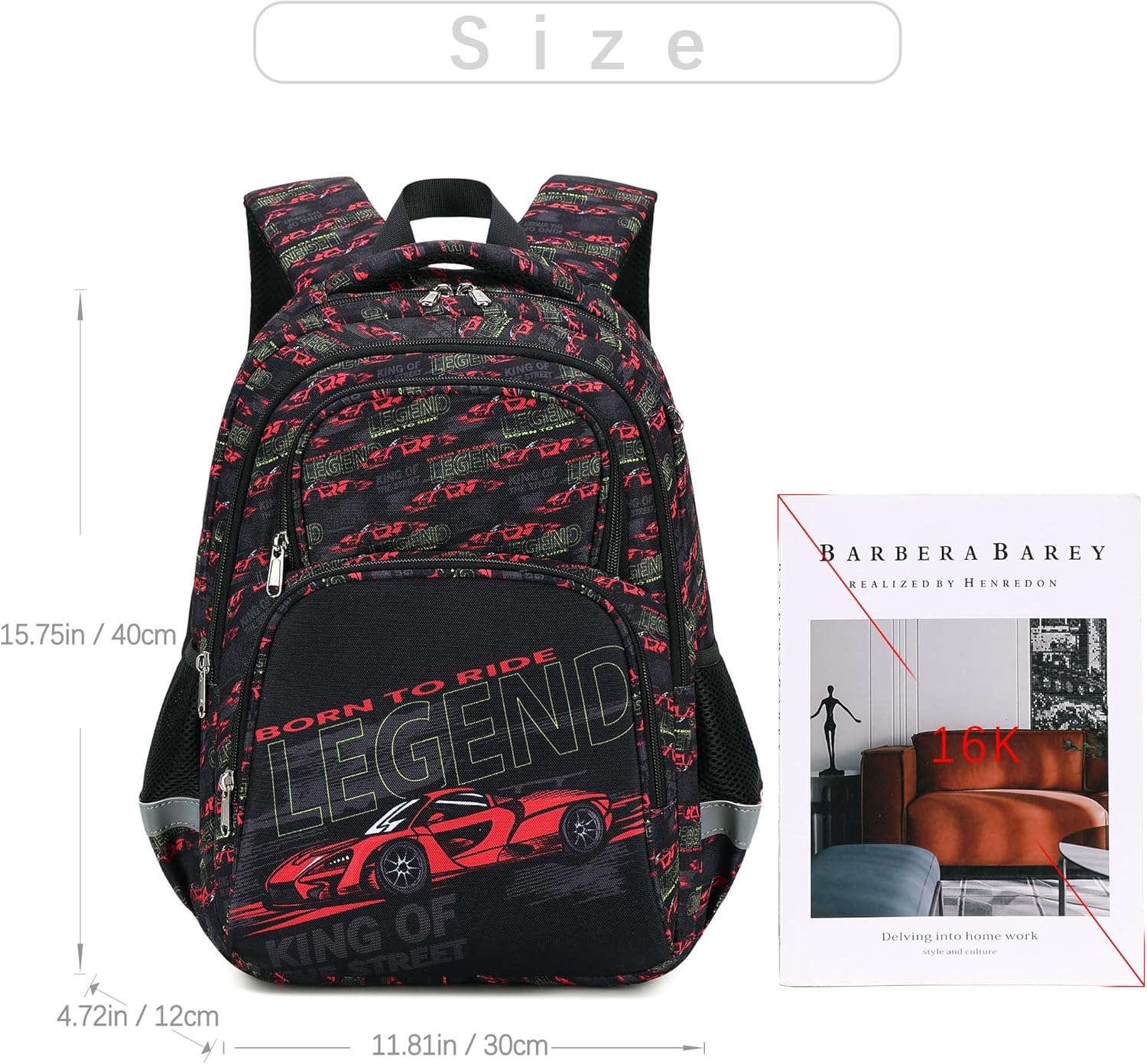 abshoo Cute Car School Backpack For Boys Elementary Kindergarten Kids School Bag (Car Black)