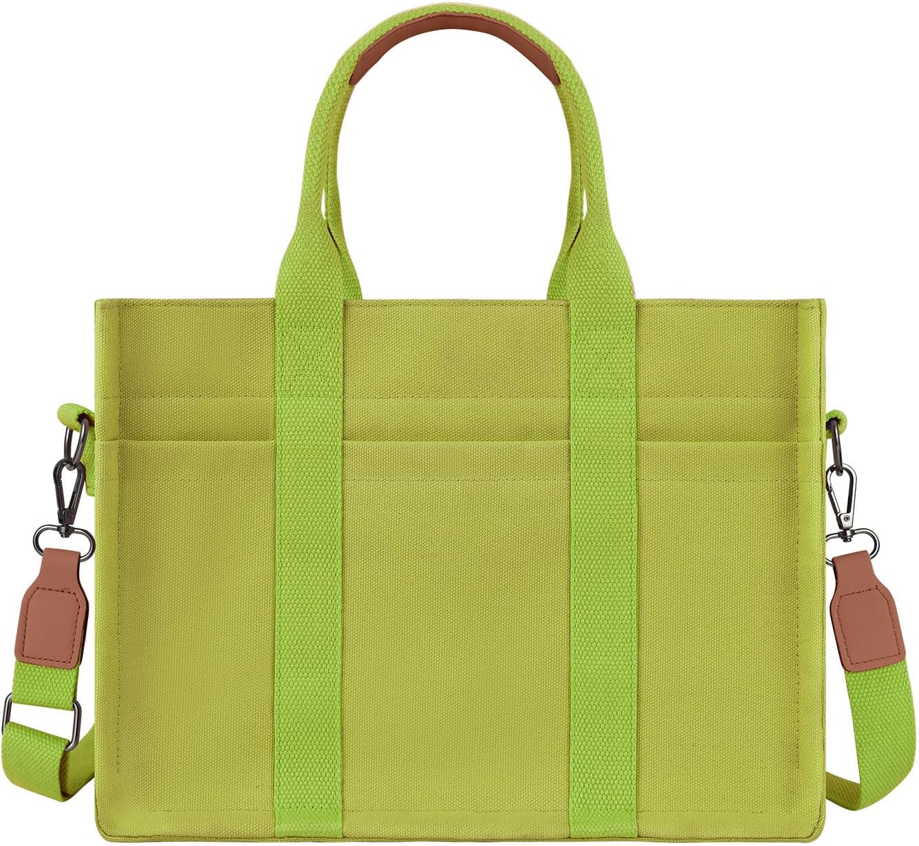 FIORETTO Canvas Tote Bag for Women with Zipper Closure & Individual Compartments for Work College for Teacher & Nurse