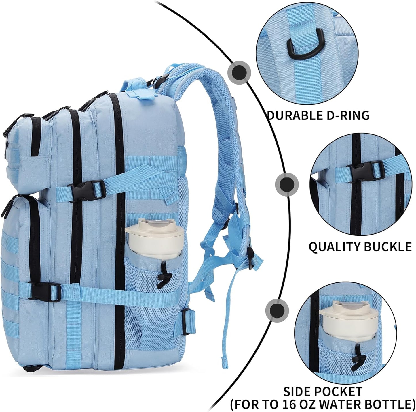 25L Tactical Military Backpack Small Travel Backpack for Men and Women Assault Pack Bug Out Bag