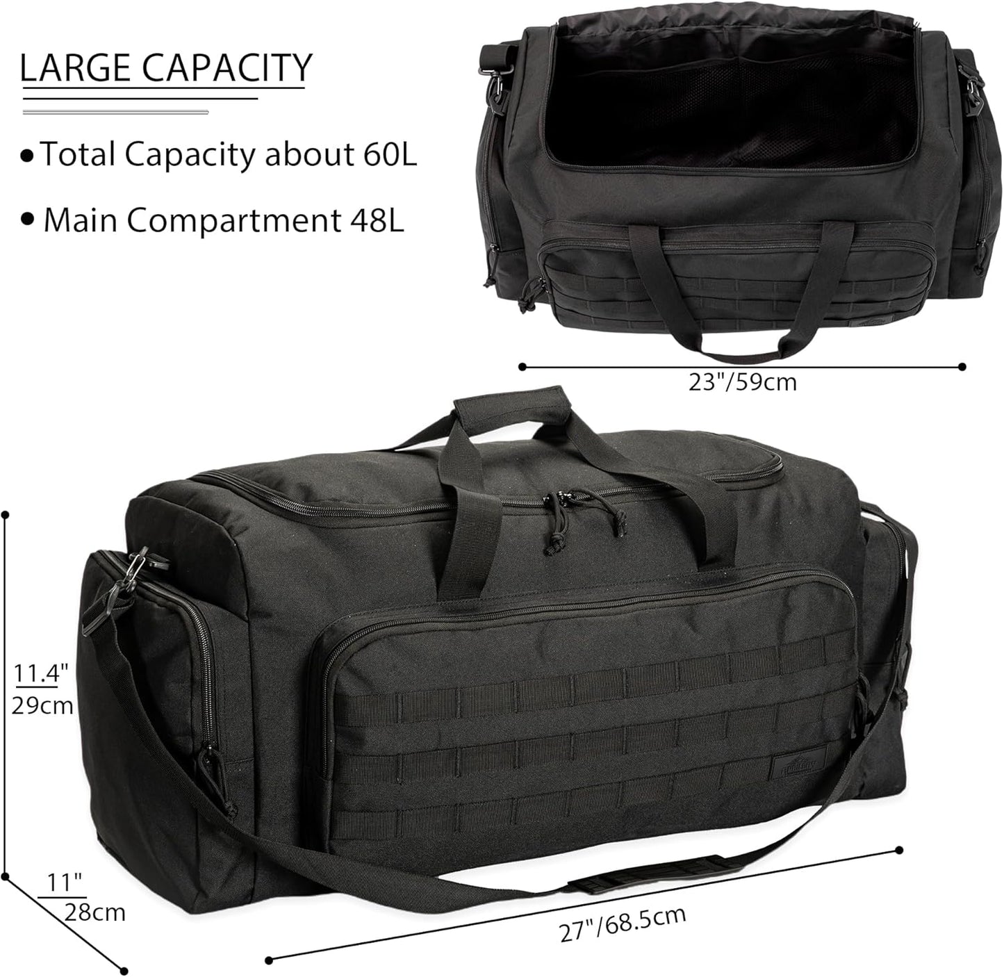 Super Quality 60L Large Duffel Travel Bag Luggage Foldable Bag Cargo Sport Gear Equipment Skiing