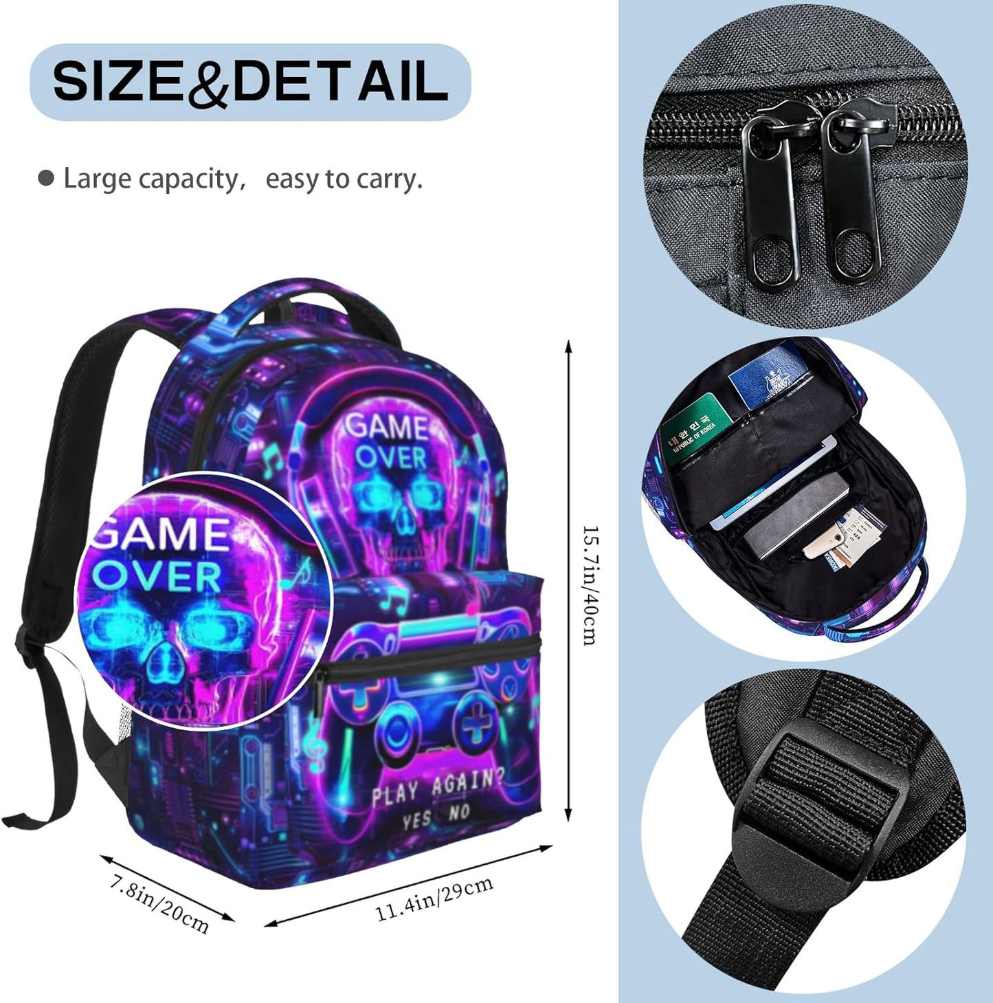 Backpack for Boys Game Boys Backpack for Kids' Backpacks Children Teens Elementary Middle School Gaming Bookbag Travel Back Pack for Age 6-18
