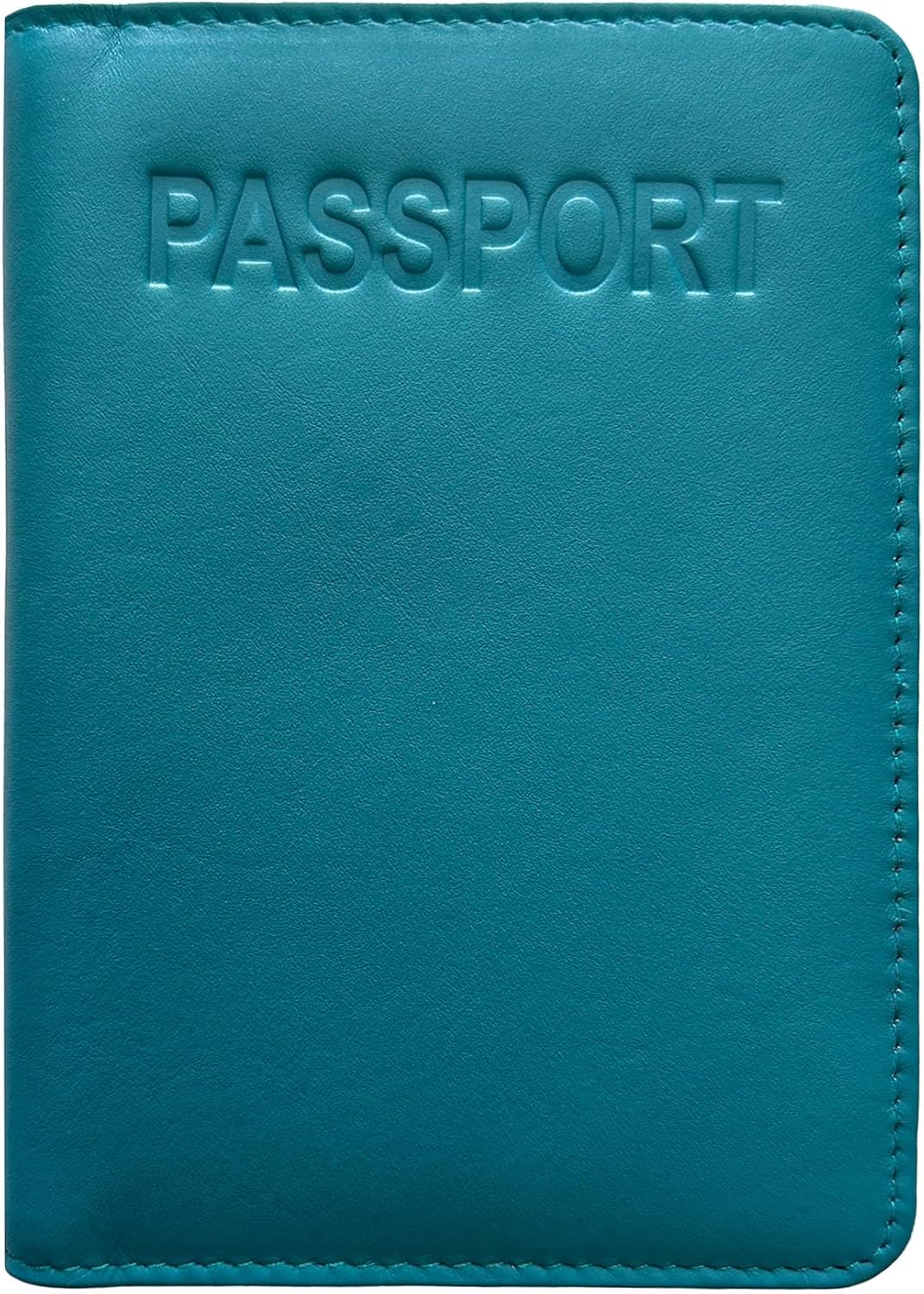 Teal Basic Genuine Leather RFID Passport Cover
