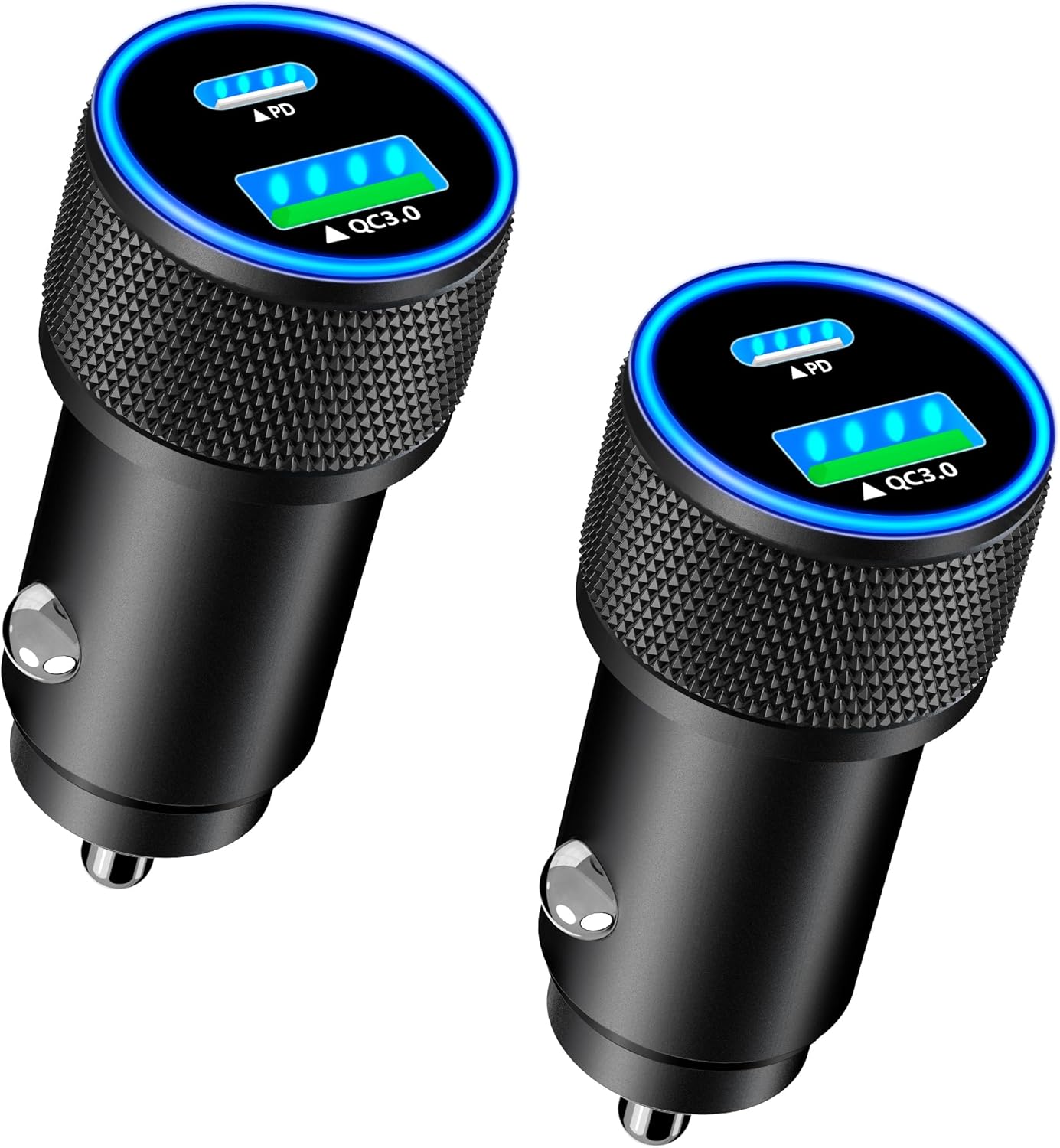 USB C Car Charger, Rombica 2Pack 52.5W USB-C&USB-A Power Cigarette Lighter Adapter PD/QC3.0 Type C Car Chargers Fast Charging for iPhone 17 17 Pro 17 Pro Max 16 16 Pro 15 14 13 12/Galaxy S25 S24/Pixel