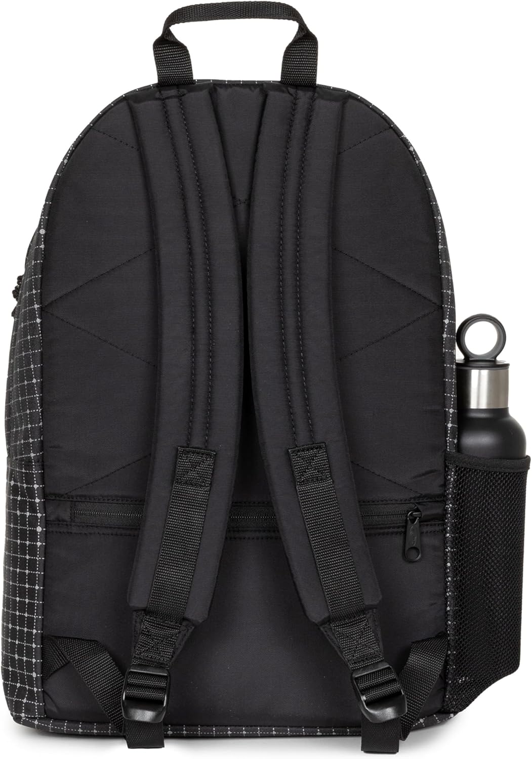 EASTPAK Padded Double – 24L Squared Backpack with Dual Front Pockets, 13” Laptop Sleeve, Bottle Holder & Padded Straps, Refleks Space Black