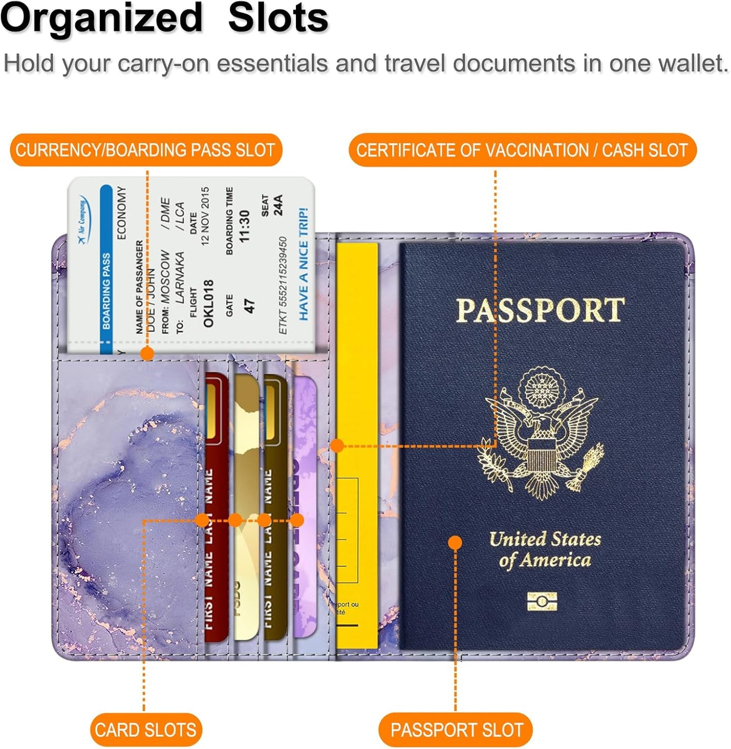 FINTIE Passport Holder, Slim Travel Wallet RFID Blocking Card Case Cover Passport Cover Protector Essentials with Credit Card Slots for Women/Men