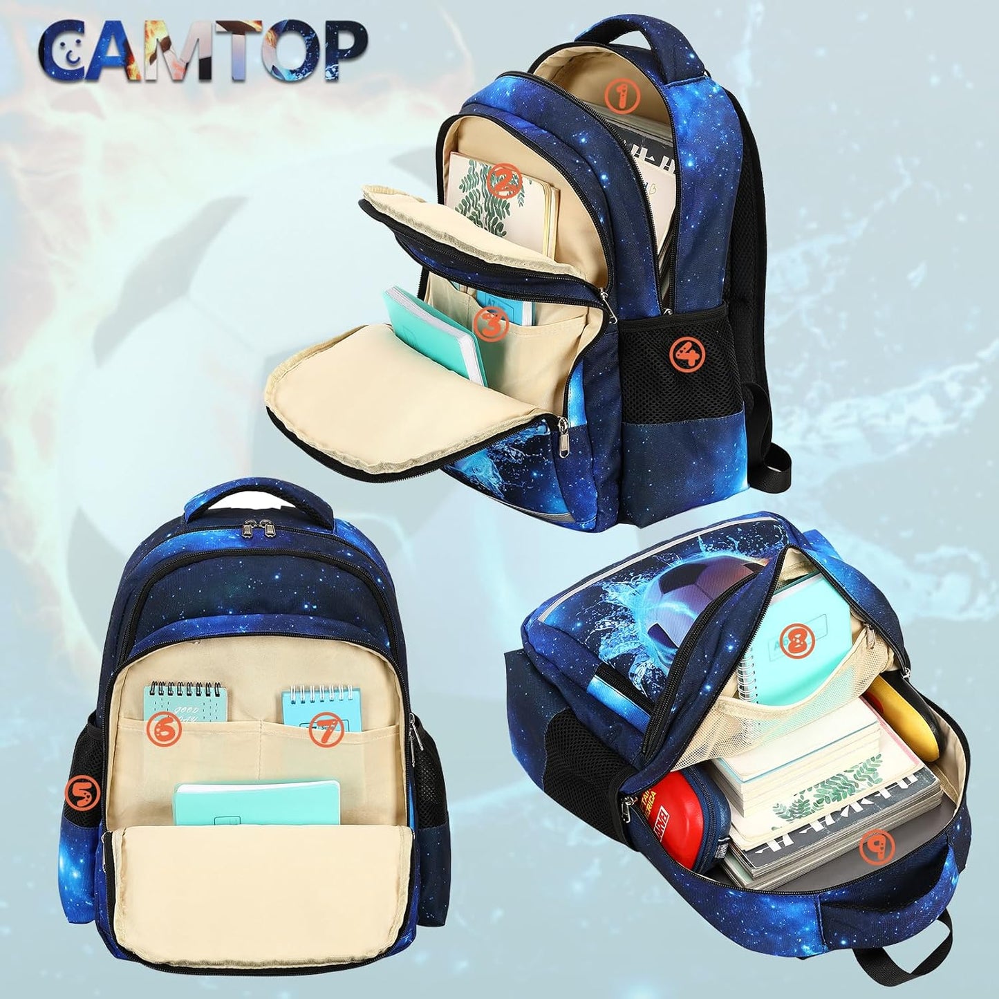 CAMTOP Backpack for Kids Boys Girls Preschool Backpacks with Lunch Box Toddle Kindergarten BookBag Set