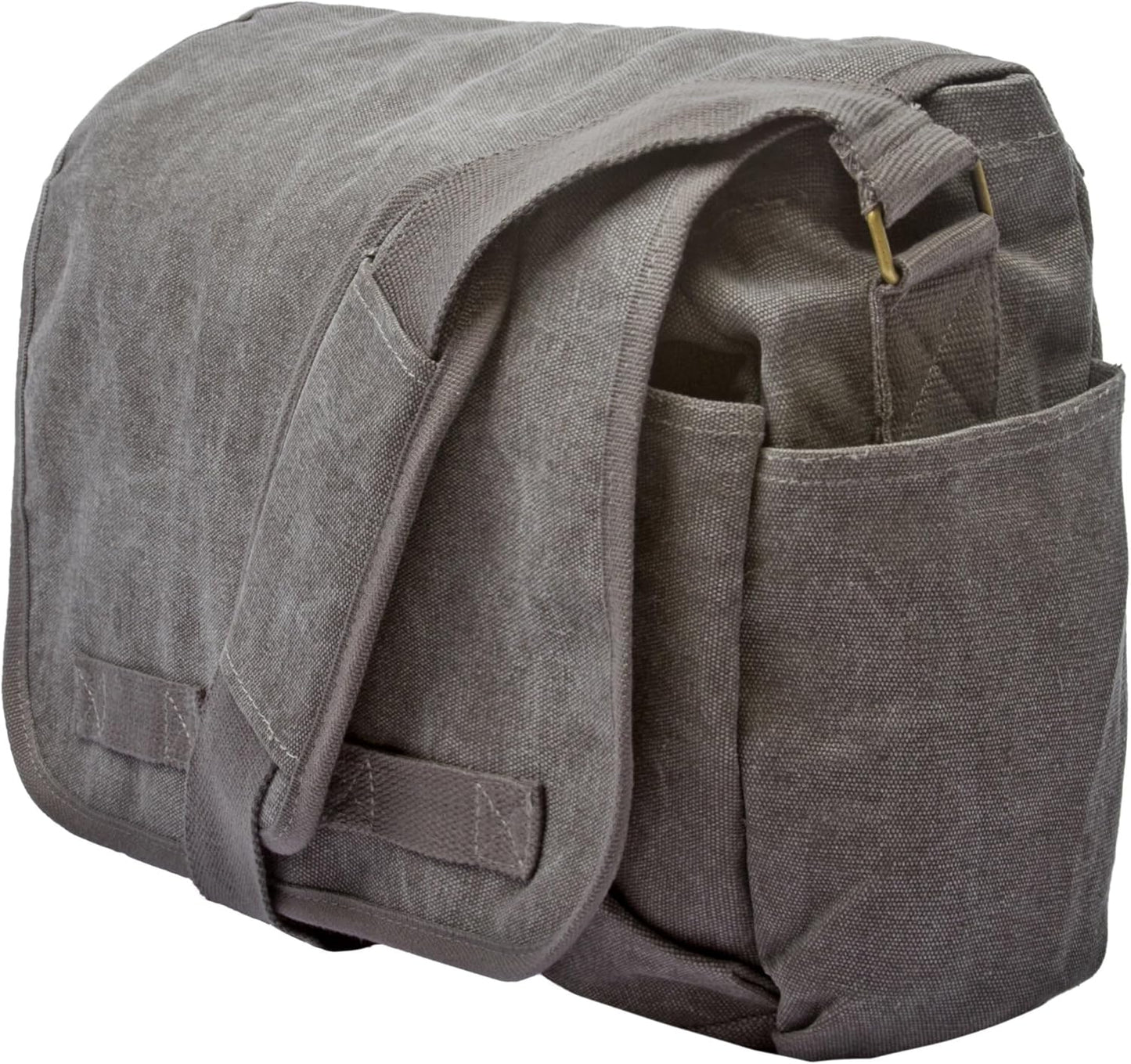 Sweetbriar Classic Vintage Messenger Bag - Original Heavyweight Cotton Canvas Shoulder Bag with