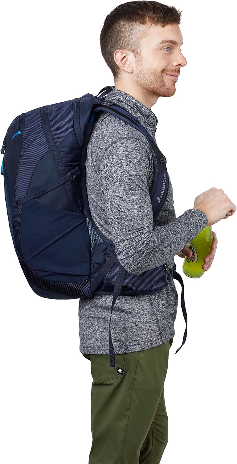 Gregory Miko 25L Unisex Day Hiking Backpack, Ventilated Backpanel, Built-In Hydration Attachment for Water Bladder (Reservoir Not Included), One Size Fits All, Volt Blue