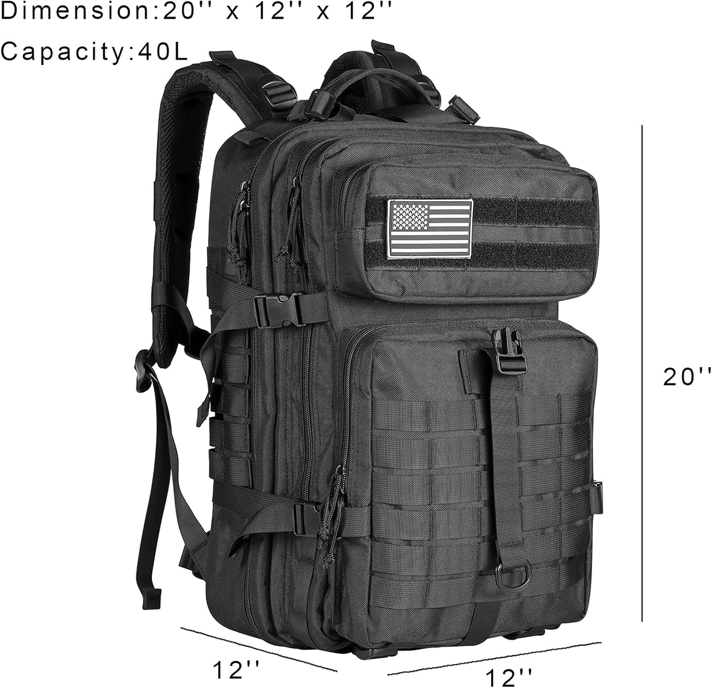 Himal Military Tactical Backpack - Large Army 3 Day Assault Pack Molle Bag Rucksack,40L