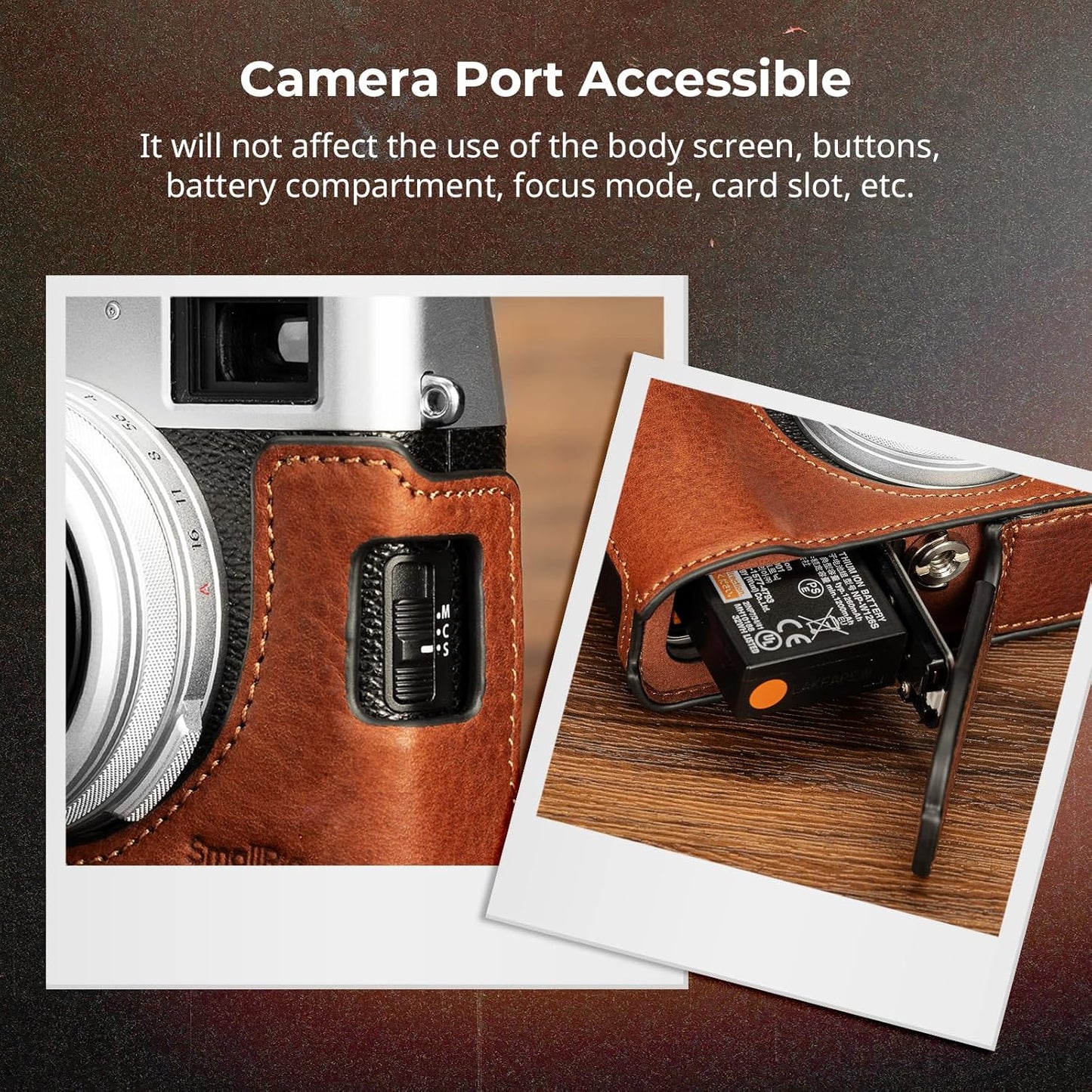 SMALLRIG X100VI Half Leather Case Kit with Shoulder Strap, Retro Style Leather Camera Half Case with Aluminum Alloy Frame for FUJIFILM X100VI (Brown)