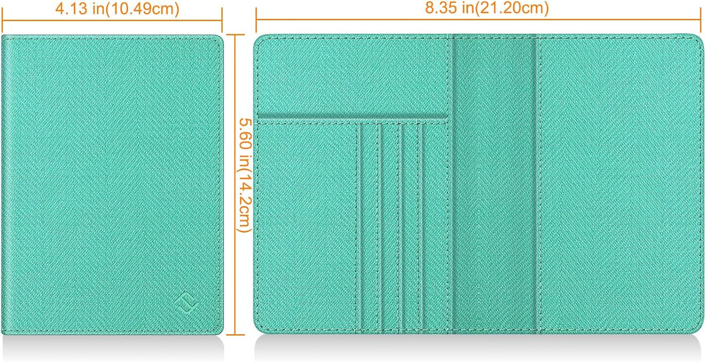 FINTIE Passport Holder, Slim Travel Wallet RFID Blocking Card Case Cover Passport Cover Protector Essentials with Credit Card Slots for Women/Men