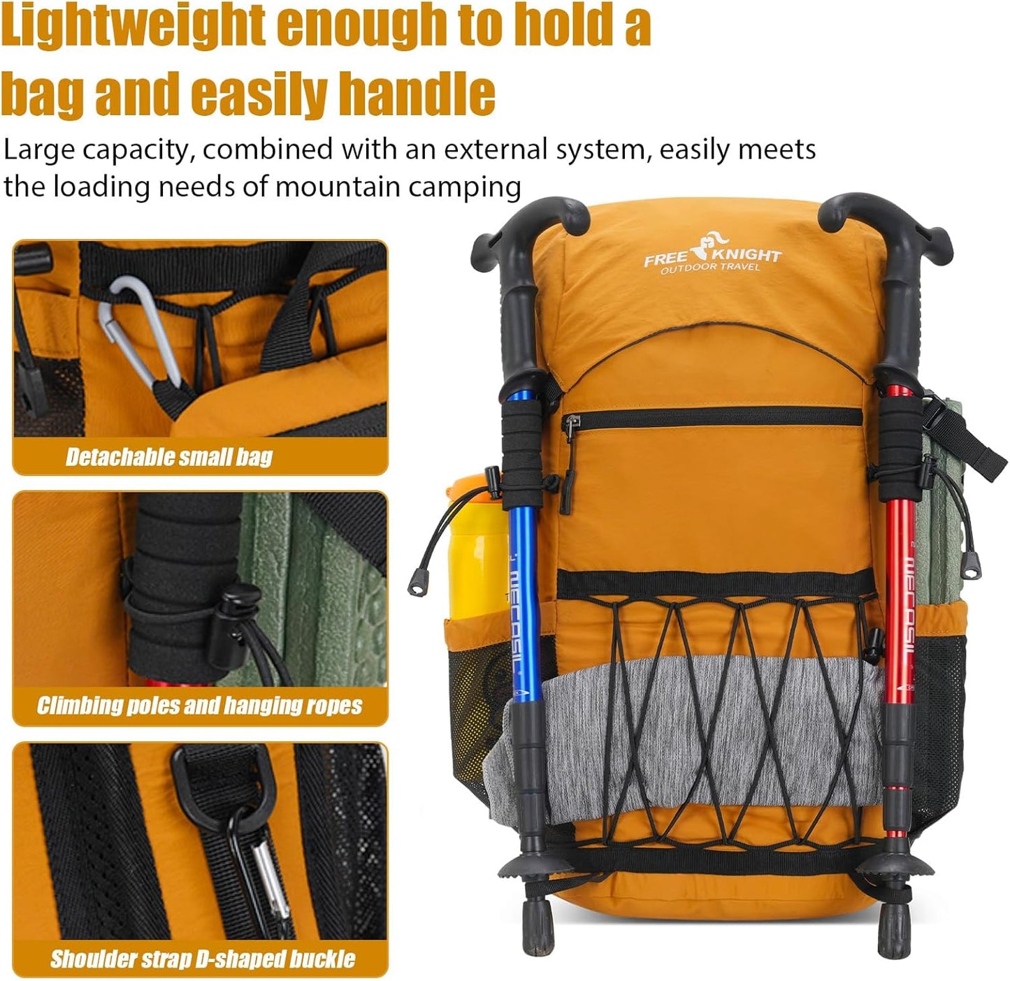 Bseash 30L Lightweight Hiking Backpack, Outdoor Sport Waterproof Travel Bag Daypack for Cycling Climbing Skiing (Army Green)