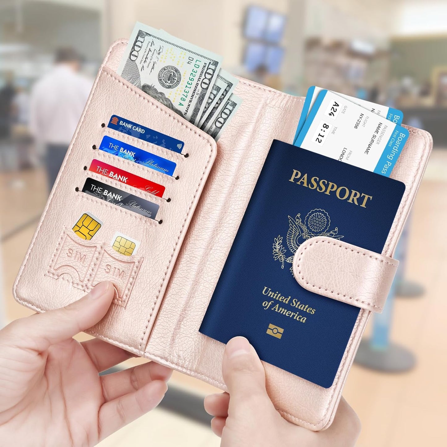 Herain Passport Holder for Travel Cruise Essentials, Passport Cover Wallet Case Women Men, RFID Passports Book Holders Travels Gifts Must Haves Accessories