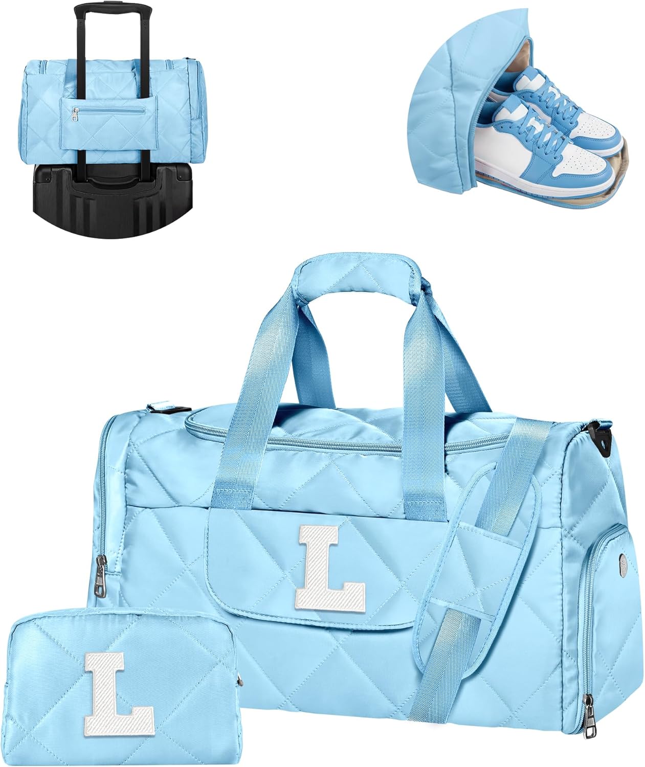 Gifts for Women Birthday Unique, Monogram Travel Bag with Toiletry Bag, TSA Approved Carry on Bag, Gift Idea for Christmas, Valentines Day, Mother’s Day, Graduation, Personalized Gift for Mom